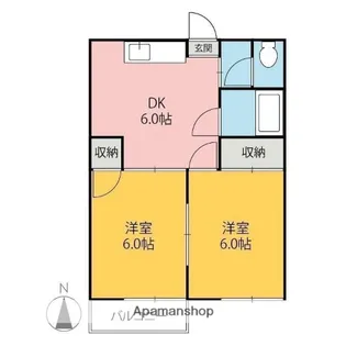 ファミール神谷Ⅰ【203号室】の間取り