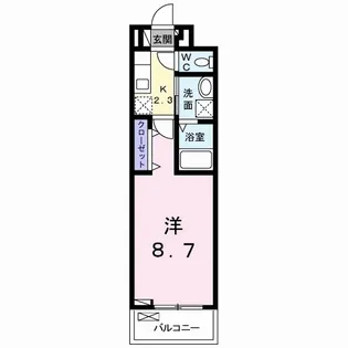 Y’Sアビタシオン青柳【2階】の間取り