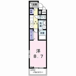 Y’Sアビタシオン青柳【2階】の間取り
