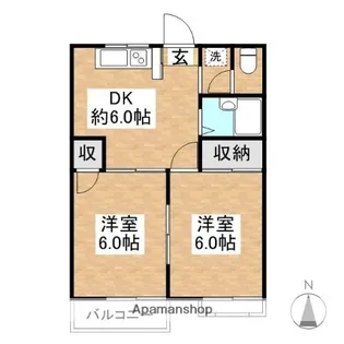 ファミール神谷Ⅱ【202号室】の間取り