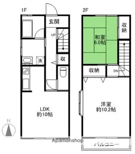 メゾネットコスモⅠ【C号室】の間取り