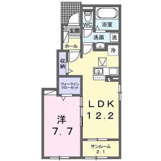 ソレイユA【1階】の間取り