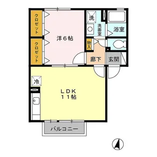 オリーヴ ⅠⅡ【II202号室】の間取り