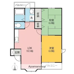 ウィステリアⅡーA【205号室】の間取り