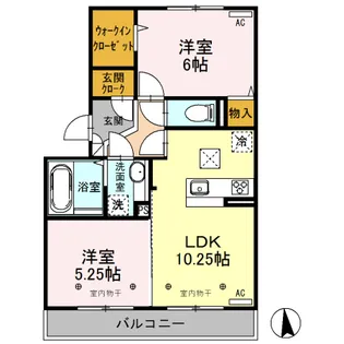 ボヌールメゾン【1階】の間取り