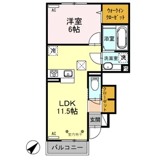 ウィステリアイズミ【1階】の間取り