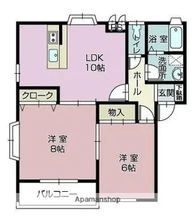 群馬県前橋市西片貝町3丁目【アパート】の間取り