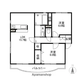 アールモニA・B【3階】の間取り