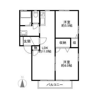 三宮ヒルズAB【2階】の間取り