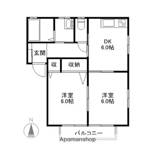 群馬県渋川市半田【アパート】の間取り