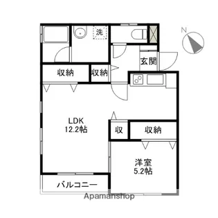 群馬県前橋市元総社町【アパート】の間取り
