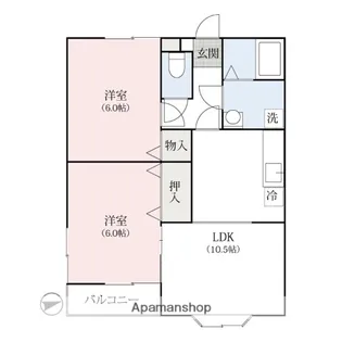 群馬県太田市市場町【アパート】の間取り