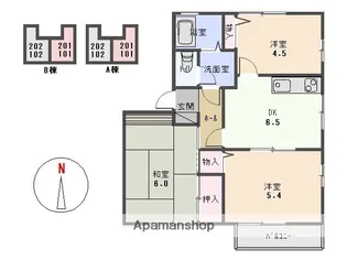 シャルマンハイツA【101号室】の間取り