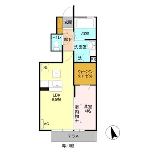 ヴィラ クレール【1階】の間取り