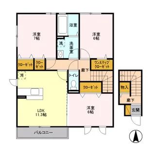 ラ・メゾンMMD Ⅱ【2階】の間取り