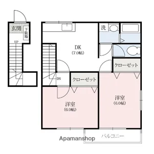 T・Bハイツ龍舞【202号室】の間取り