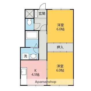 コーポニシムラ【2-201号室】の間取り