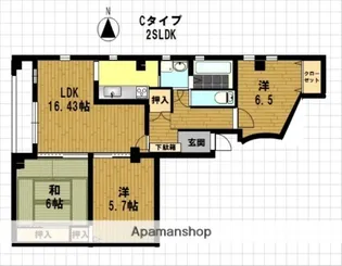 パレスアザレア【203号室】の間取り