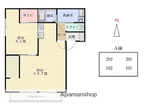 シャーメゾンA【202号室】の間取り