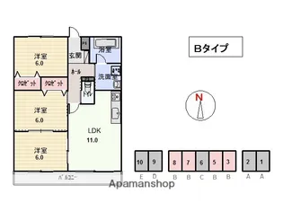 竹屋台ハウス3【307号室】の間取り