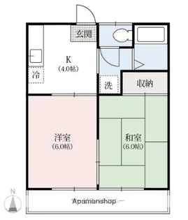 台ハイツB【B105号室】の間取り