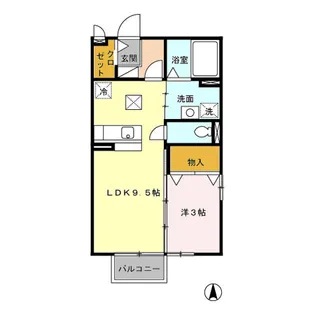 エクレール・シャンブル【1階】の間取り