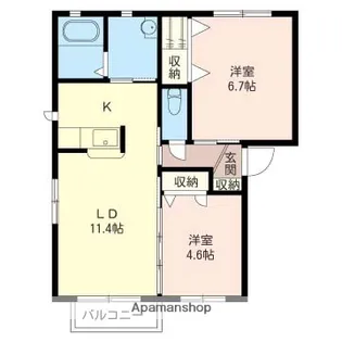 ヴィラ・プロスパーC【2階】の間取り