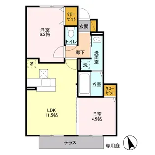 グラン・ソレイユ B【1階】の間取り