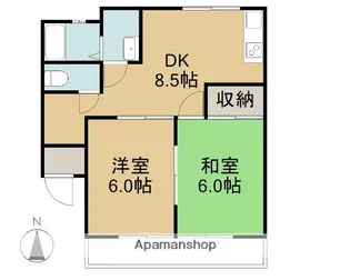 イーストシティ長谷川【103号室】の間取り