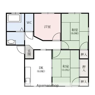 栃木県足利市山川町【アパート】の間取り
