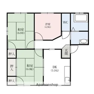 栃木県足利市山川町【アパート】の間取り