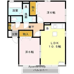 リビングタウン南矢島C【101号室】の間取り