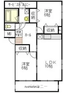 グランドリッツB【2階】の間取り