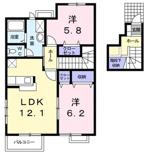 メープルⅡ【2階】の間取り