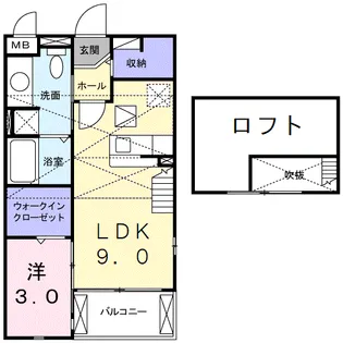 ブローテ【201号室】の間取り