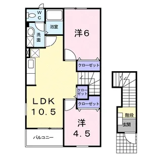 シャンブル・エイト【2階】の間取り