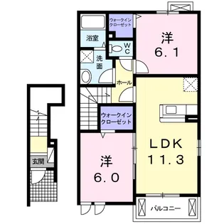 ラフィーネA【2階】の間取り