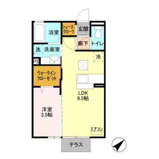 エスポワール浜町【1階】の間取り