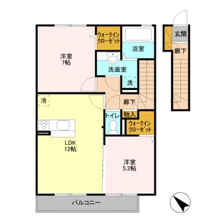 ラ フォンテ B【2階】の間取り