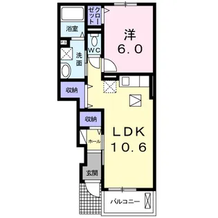 ミニョン・ア・ラ・モードB【1階】の間取り