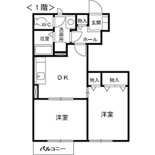 ユウ・フォーリアB【1階】の間取り