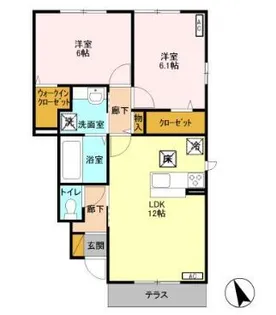 カーサ ブルーノ【1階】の間取り