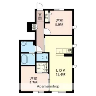 サクラメント【101号室】の間取り