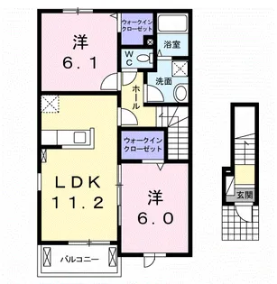 フルームB【2階】の間取り