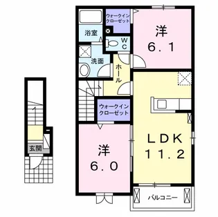 フルームC【2階】の間取り