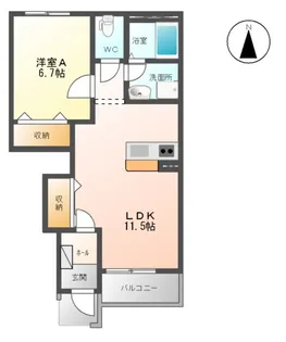 ブランノワールⅡ【1階】の間取り