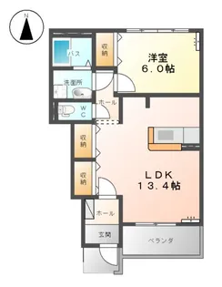 コテージA棟【1階】の間取り