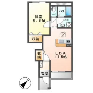 シェモア【1階】の間取り
