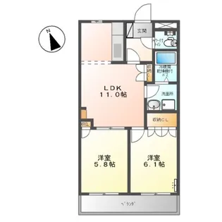 メルキュレー【1階】の間取り