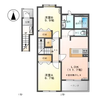 クレアK【2階】の間取り
